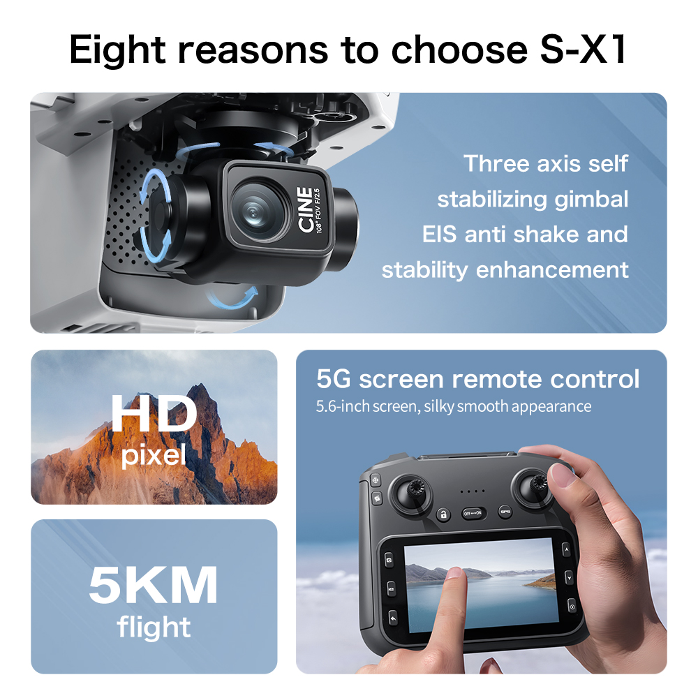 Original S-X1 GPS Foldable RC  - Drone Camera With Gimbal review and price
